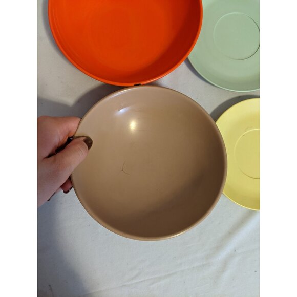 Vintage Melamine Dish Lot MCM Made in Canada Melmac Preta Sunrise Plates Bowls - Picture 4 of 13